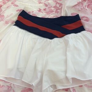 Aerie Women's Navy and Red Band White Skort